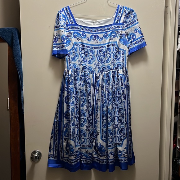 Blue Sicilian style dress - Picture 1 of 2